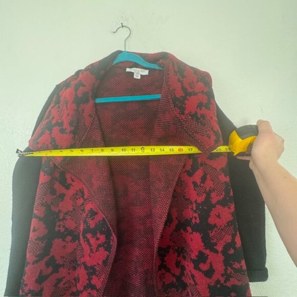 Madison Hill Womens Camouflage, Waterfall Knit Cardigan Red Open Front size XL - Picture 6 of 6